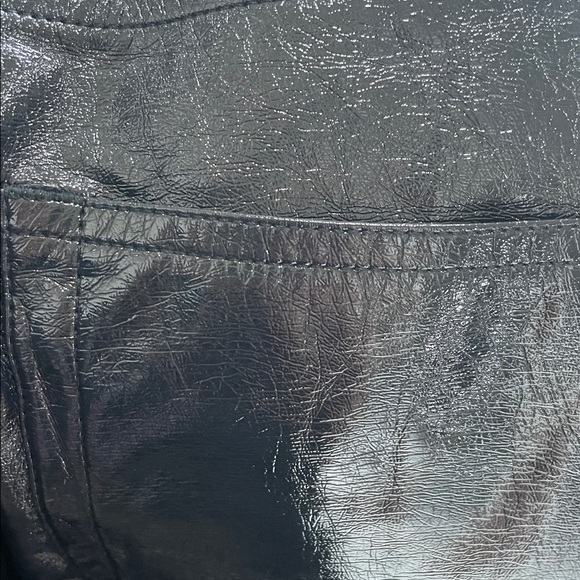 Abercrombie & Fitch 90s Straight Ultra High Rise Navy Vegan Leather Pants - Picture 9 of 10